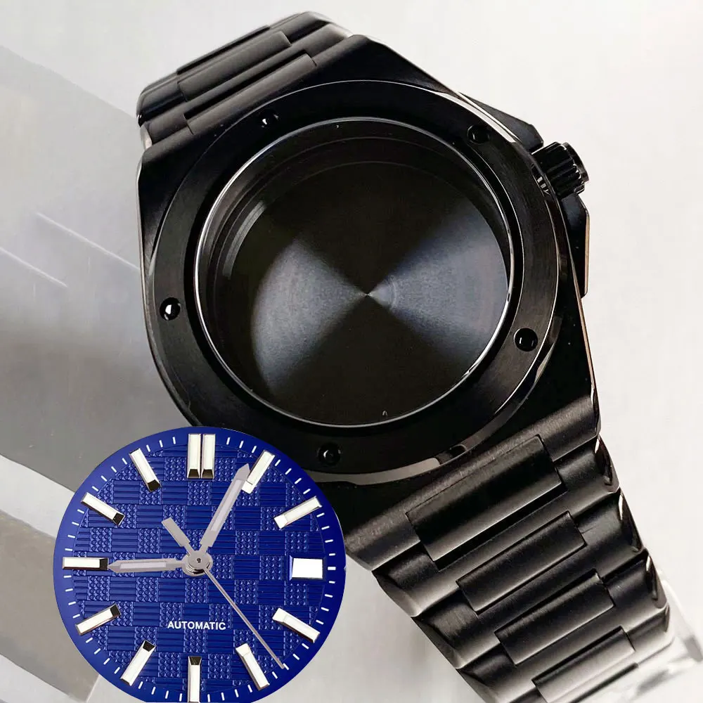 Tandorio New 40mm Sapphire Glass Engineer Style 100m Waterproof Watch Case Fit for NH35 NH36 NH38 ETA2824 PT5000 Replace Parts