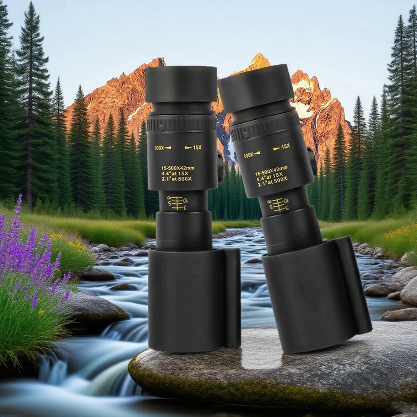 

Professional 15-500x42 Zoom Telescope Monocular with LED Light HD Portable Long Range Low Night Vision For Hunting Camping