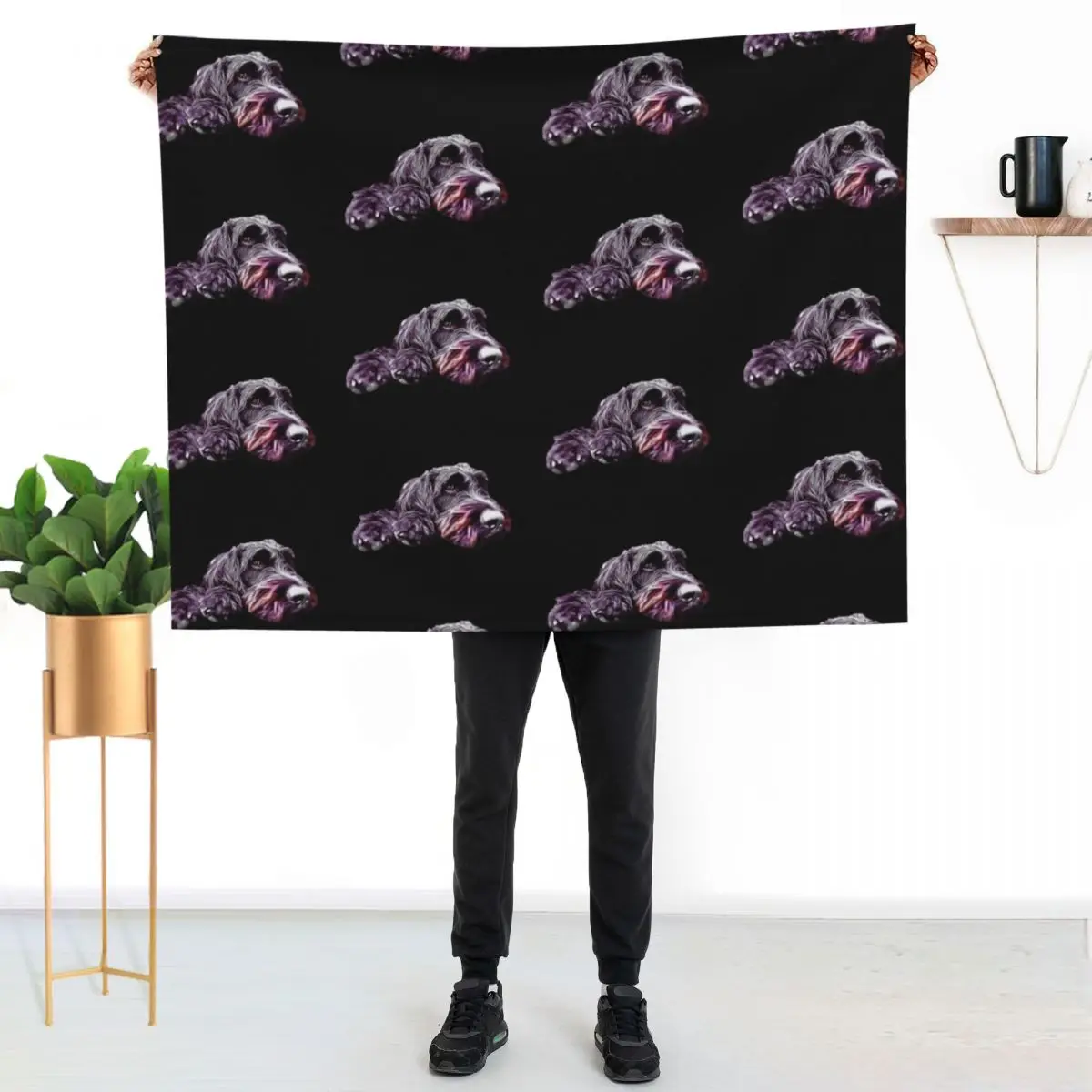 Labradoodle Doodle Dog | Poodle Mix Dog Throw Blanket Hairy warm for winter Soft for sofa halloween Blankets