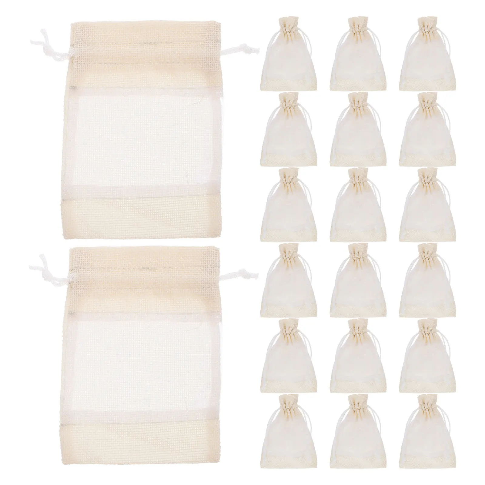 

20Pcs Makeup Storage Linen Drawstring Bags Portable Organizers Small Gift Pouches Reusable Bags Drawstring Pouches