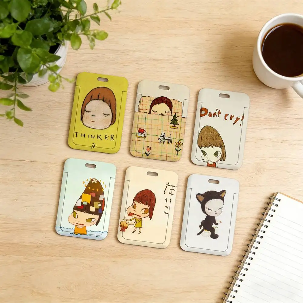 art Yoshitomo nara Lanyard Neck Strap Card Covers Holders,Idol Card Case, Badge Holder, ID Pass Cover with Hang Rope Accessories