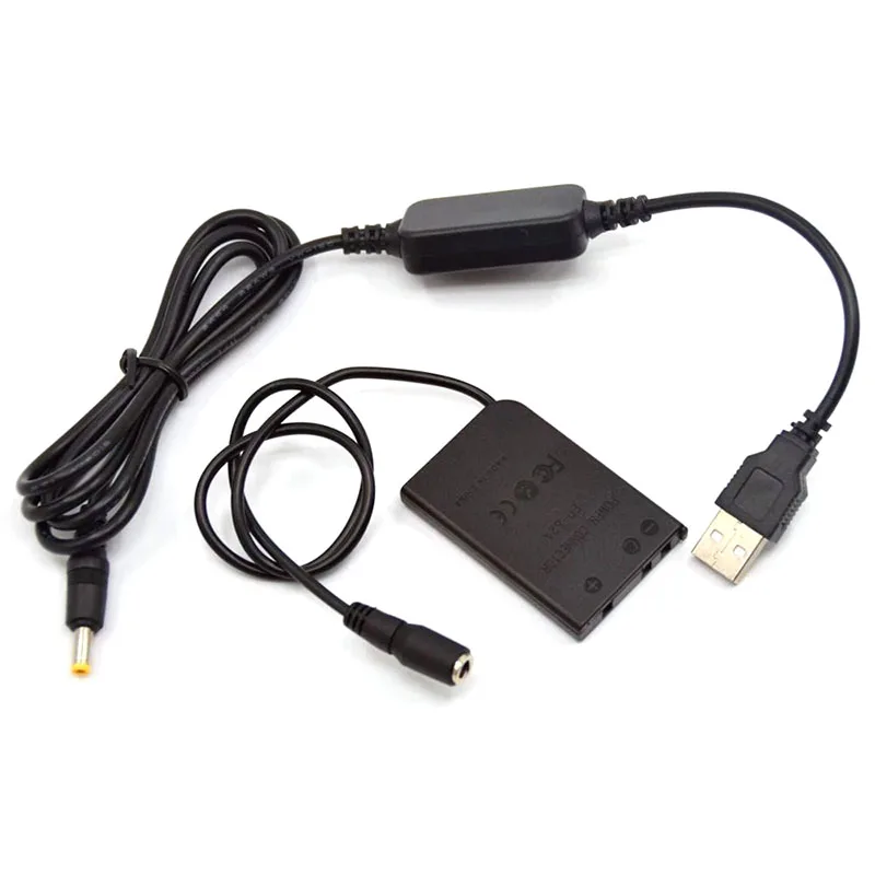 Adaptador de cabo de alimentação USB e acoplador DC, bateria do manequim, Nikon Coolpix 3700, 5200, 5900, S10, S6100, P80, P90, P100, P500, P520, EN-EL5