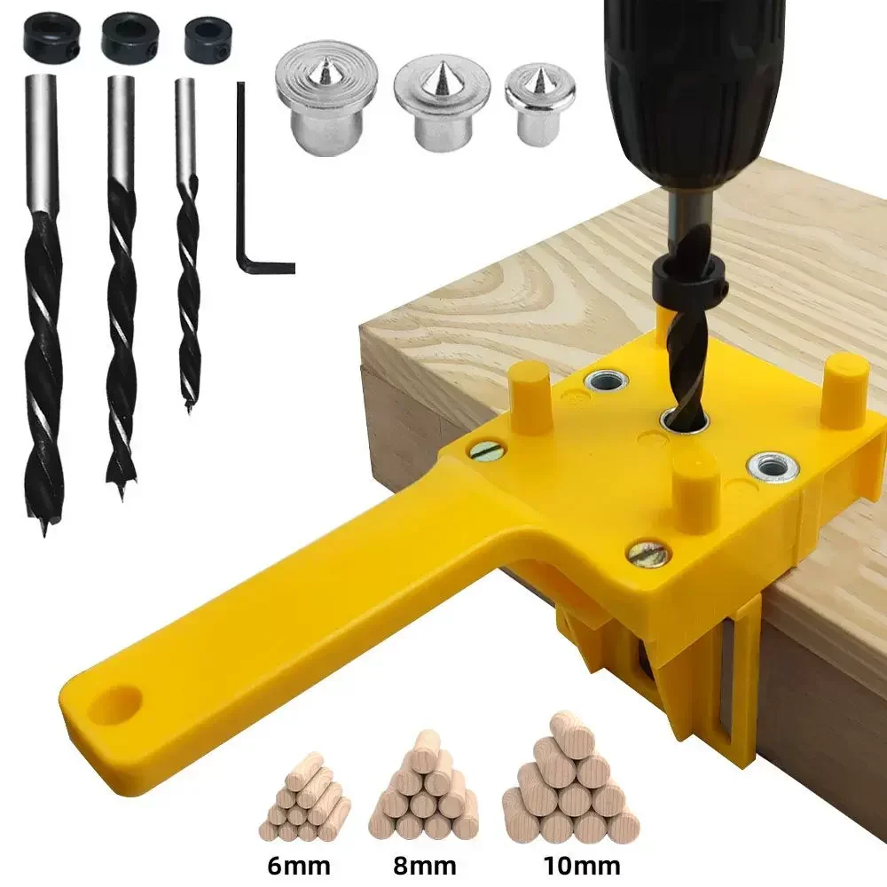 for Carpentry Woodworking Hand Tool Drill Bit Hole Puncher Dowel Joints Wood Doweling Jig Plastic ABS Pocket Drilling Locator