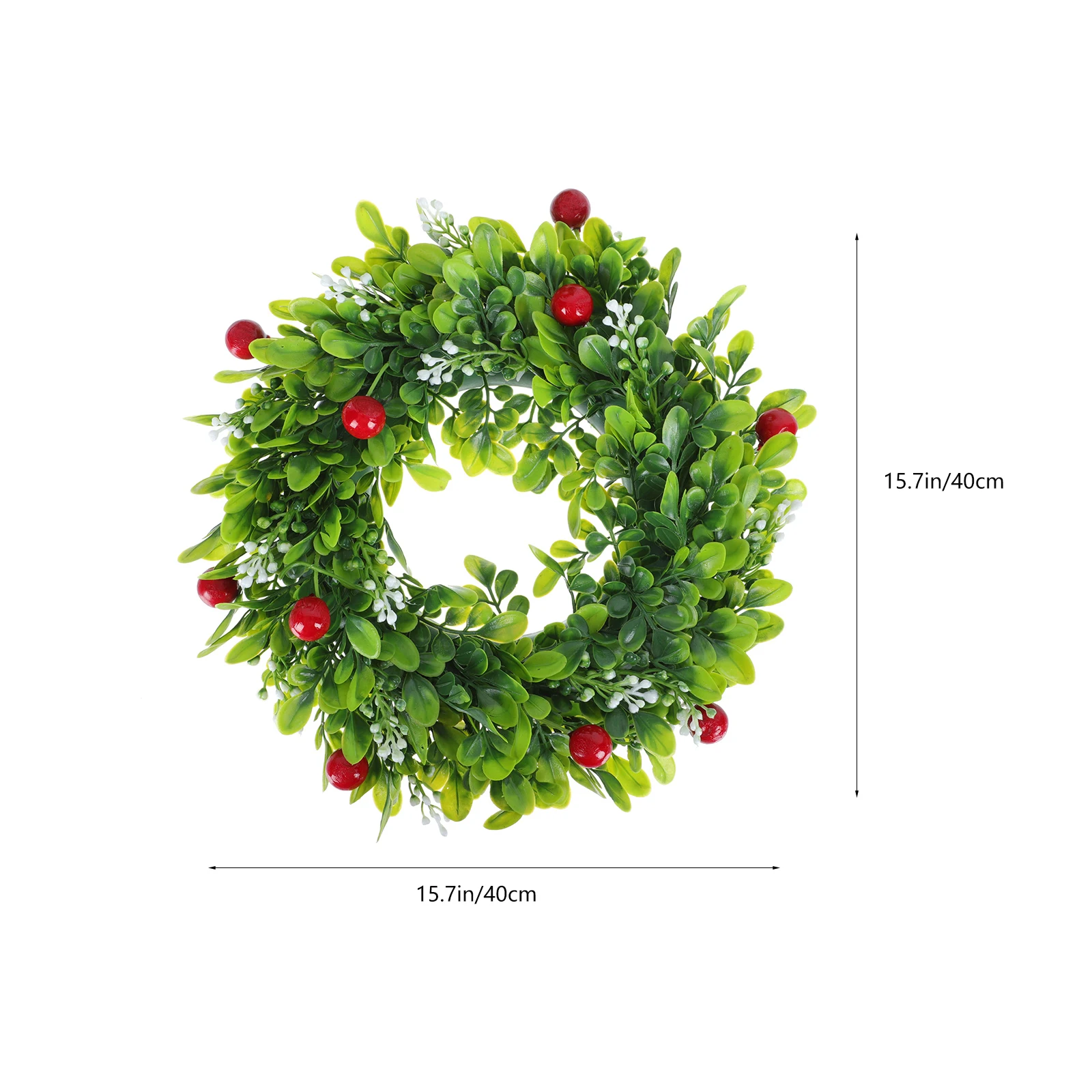 

Christmas Artificial Wreath Garland Festival Decor Green Xmas Pendant Door Wall Hanging Party Decoration Red Fruit Fake Plant
