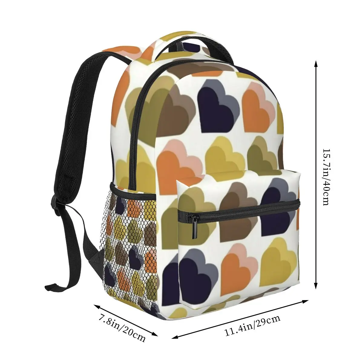 Orla Kiely Colorful Love Hearts Multi Backpacks Boys Girls Bookbag Children School Bags Cartoon Kids Rucksack Shoulder Bag