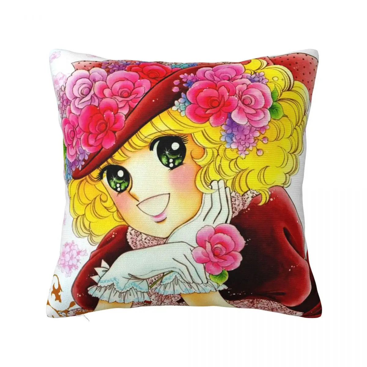 Candy Candy Anime Pillow Covers Polyester Sofa Kawaii Cute Girl Candice Cushion Case Cute Decor Pillow Cover 45*45