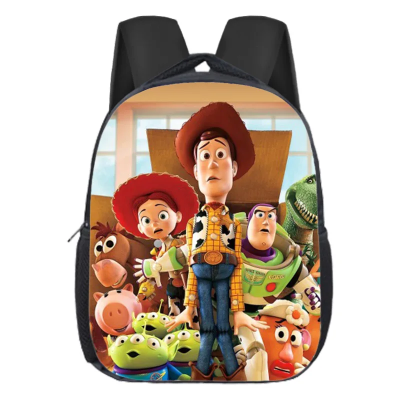 12 Inch Disney Toy Story Woody Boys Girls Kindergarten Infantile Backpack For Kids Baby Cartoon School Bags Children Gift