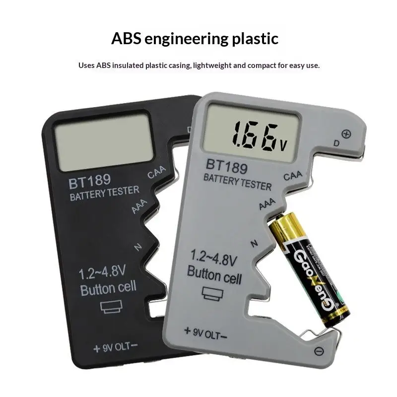 High Precision BT189 Digital Battery Tester LCD Voltage Detector Fits AA AAA C D 9V Button Cell for Home Repair