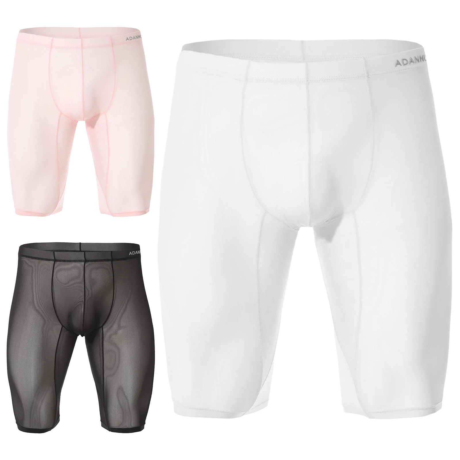 Celana Dalam Tembus Pandang Jaring Tipis Pria Celana Dalam Kantung Tonjolan Banci Celana Kelima Pinggang Elastis Celana Pendek Pakaian Dalam Lingerie Gay