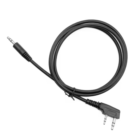 2 Pin K-Type Plug Headset Connector to 3.5mm Speaker Interface Audio Conversion Cable for Baofeng UV-5R Quansheng Kenwood Radio