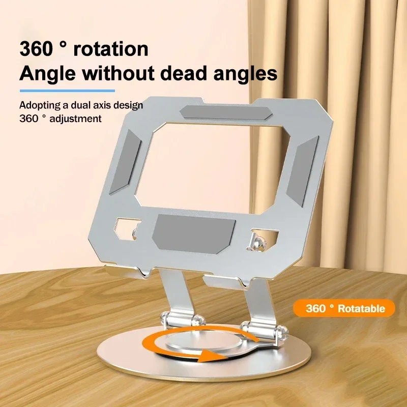 360 °   Soporte giratorio para teléfono, soporte plegable, aleación de aluminio ajustable, soporte para tableta perezosa de escritorio para iPhone, iPad Mini Universal