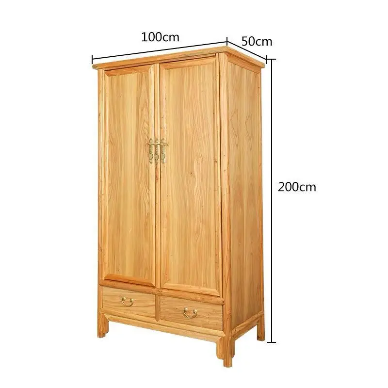 New Chinese style solid wood wardrobe, homestay black walnut large capacity storage locker