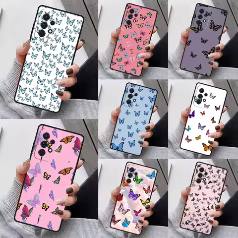 Butterfly Butterflies Phone Case For Samsung Galaxy S23 S21 S20 FE S24 S22 Ultra Note20 S10 S9 S8 Plus A40 A52 A12 A13 A53