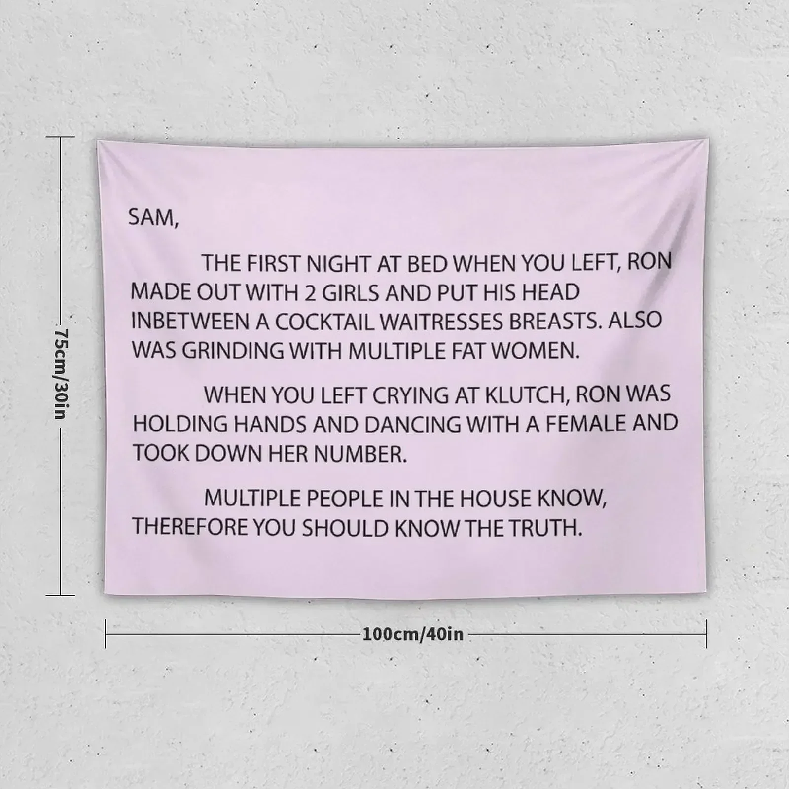 letter to sam sammi sammy Tapestry Wall Deco Home Decoration Accessories Bedroom Decor Aesthetic Aesthetic Room Decor Tapestry