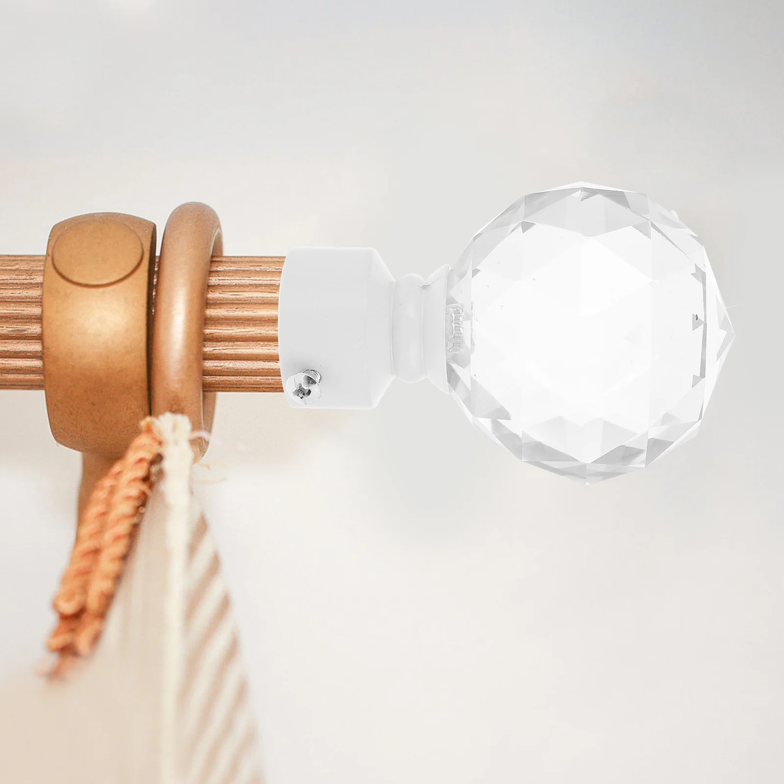 

2Pcs Curtain Rod Decorative Ends Crystal Iron Stylish Final Accessories for Home Window Bedroom Dining Room