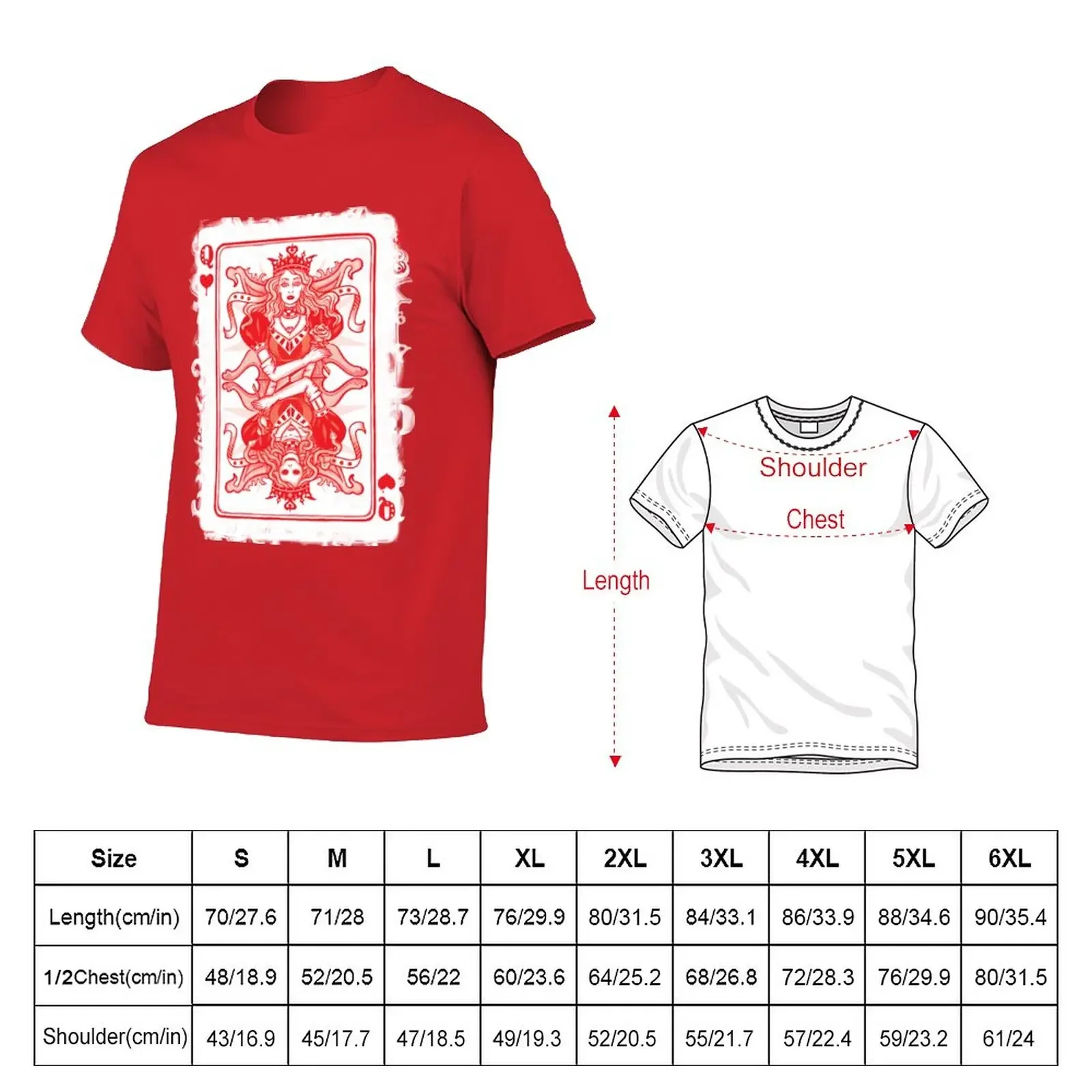 Queens of Heart, poker card. T-Shirt for a boy new edition men clothings