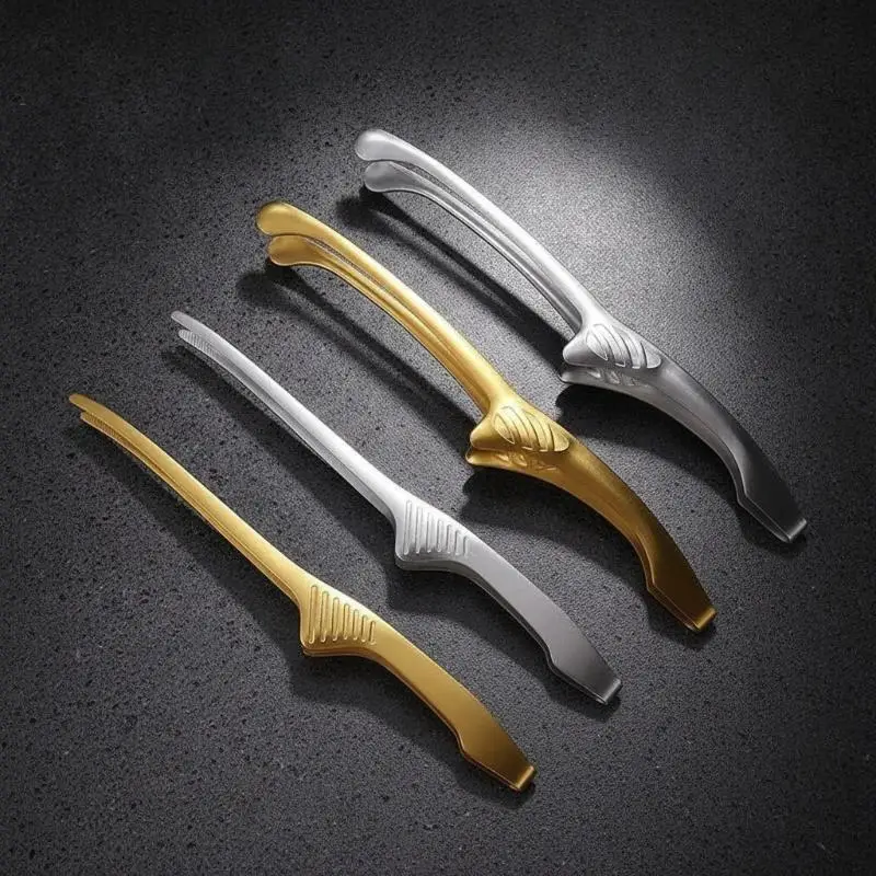 Stainless Steel Grill Tongs Non-slip Heat Resistant Food Grade for Korean Japanese BBQ Outdoor Grilling Kitchen Serving