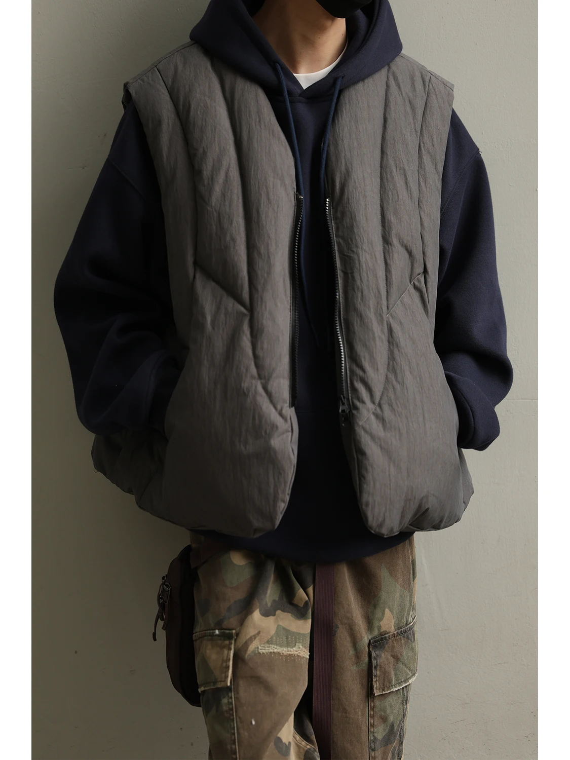 

Мужской зимний теплый пуховый жилет LH Store в американском ретро-стиле, с наполнителем из 90% пуха, молодежный, из хлопка и нейлона