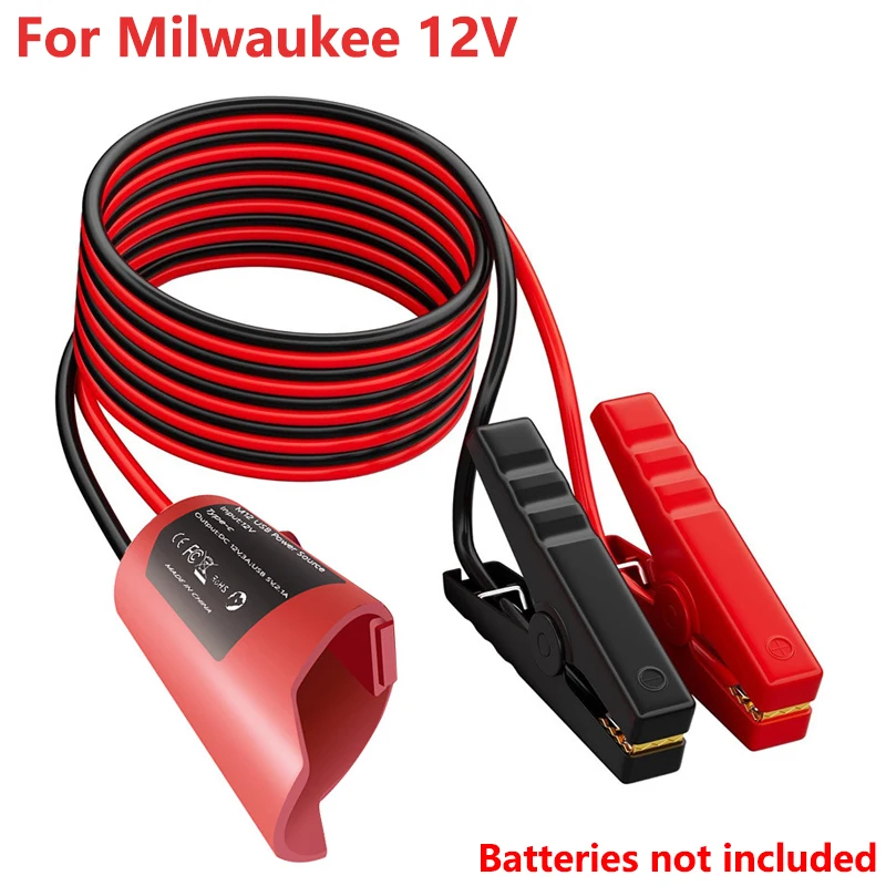 

Jumper Cables Car Accessories For Milwaukee 12V Li-ion Battery 48-11-2450 Jump Starting Adapter Auto Booster Cable Car Use Tool