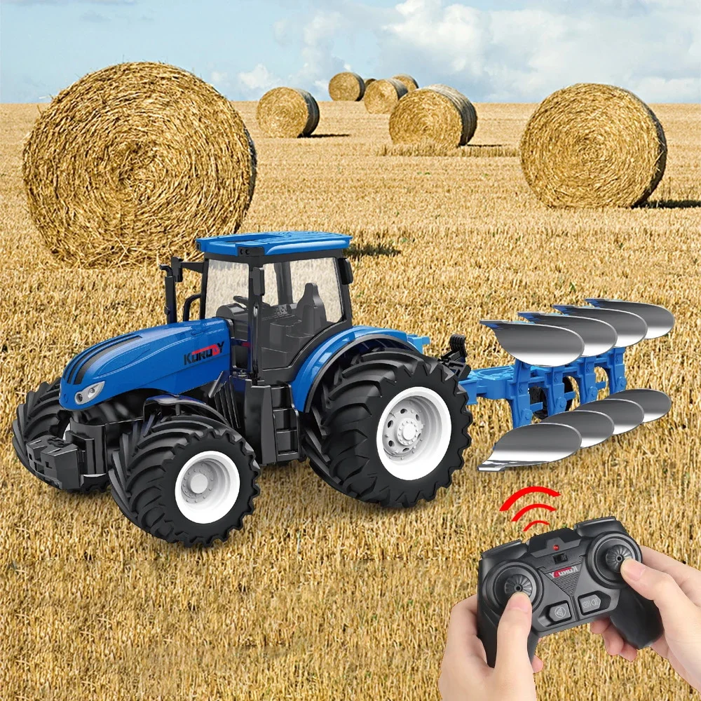 

High horsepower electric 6CH remote control tractor toy 2.4G RC car farmer tool engineering car children's toy