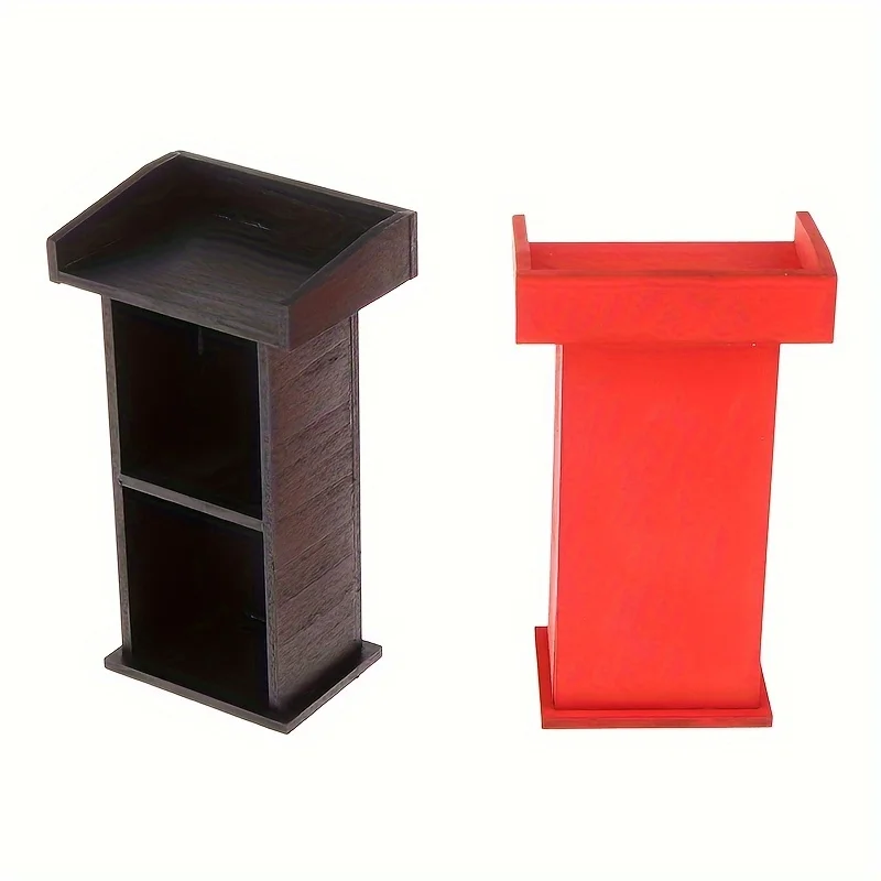 

1pc 1:12 Scale Dollhouse Mini Wooden Speaker's Podium Model Lecture Room Doll House Decor Ornament Realistic Accessory Model