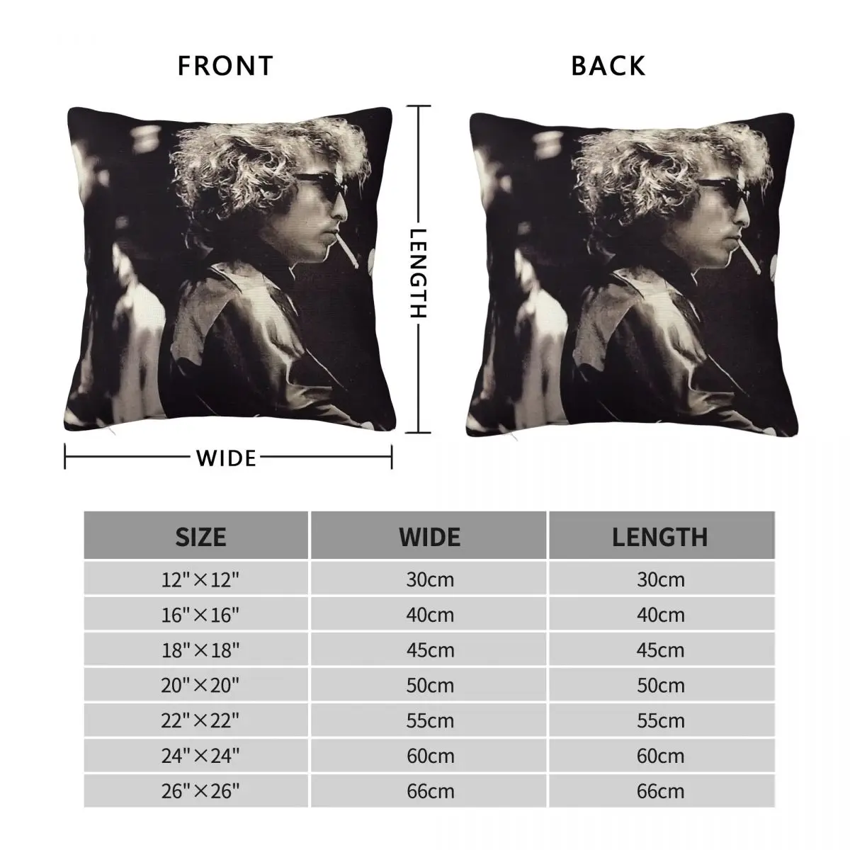 Bob Dylan Smoke On Stage Square Pillowcase Polyester Linen Velvet Pattern Zip Decor Pillow Case Room Cushion Cover
