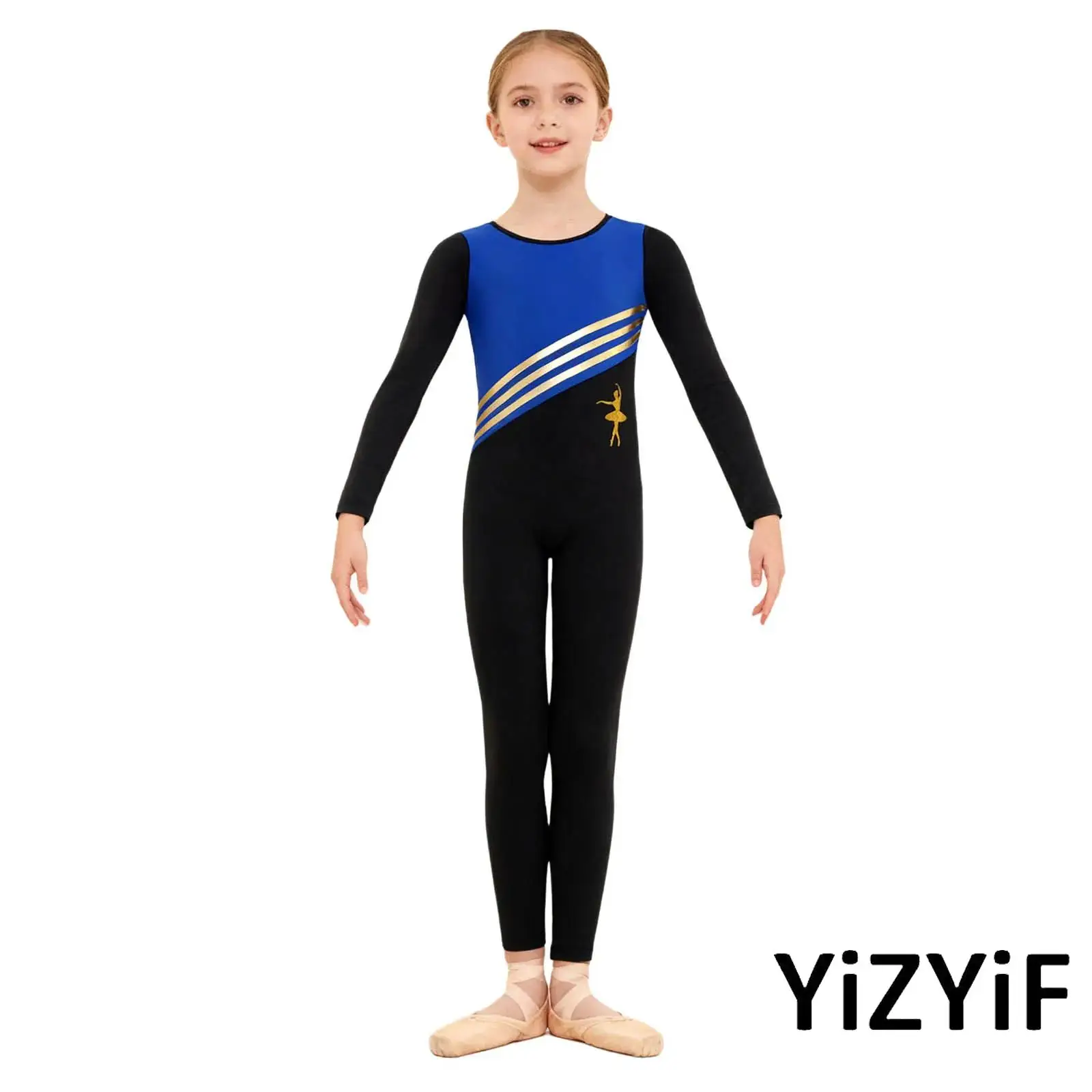 

Kids Girls Athletic Gymnastics Bodysuit Fleece Lined Long Sleeve Yoga Legging Jumpsuit Leotard Training Clothes Dancewear