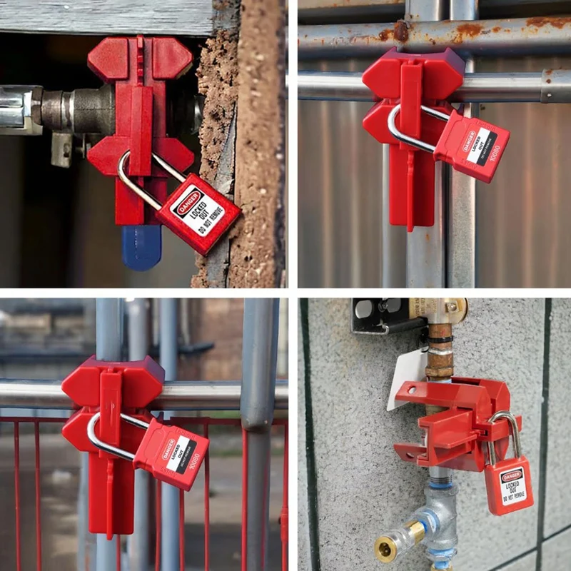 Ball Valve Lockout with Padlock for 1/2in-2-1/2in Outside Diameter Pipe - Design Prevents Accidental Activation-A73M