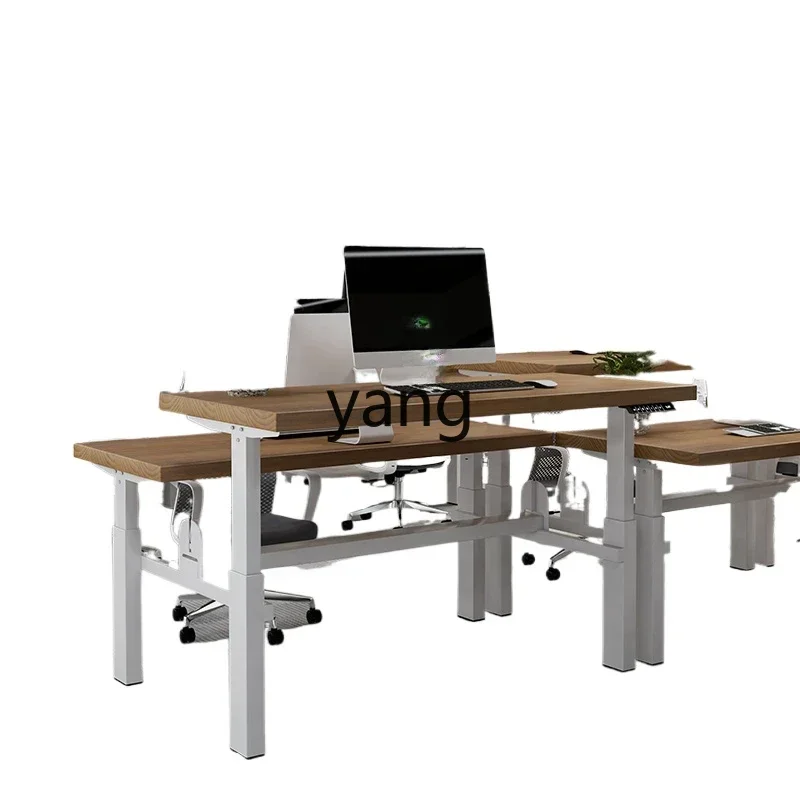 

LMMElectric Lifting Table Standing Staff Desk Face to Face Adjustable Solid Wood Lifting Table