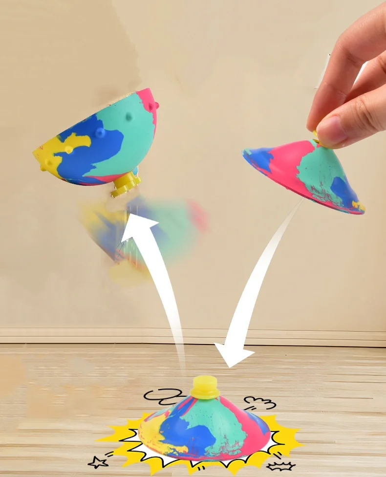 Hip Hop Camouflage Rotating Bouncing Bowl Jumping Novel Half Side Bouncing Pressure Resistant Children's Outdoor Toy