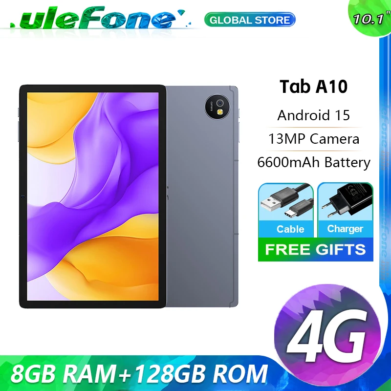 Ulefone Tab A10,4 ГБ+128 ГБ, планшет Android 15, 6600 мАч, 13 МП, 10,1-дюймовый FHD+, планшет 4G, глобальная версия Ulefone Tab A10,4 ГБ+128 ГБ, планшет Android 15, 6600 мАч, 13 МП, 10,1-дюймовый FHD+, планшет 4G, глобальная версия