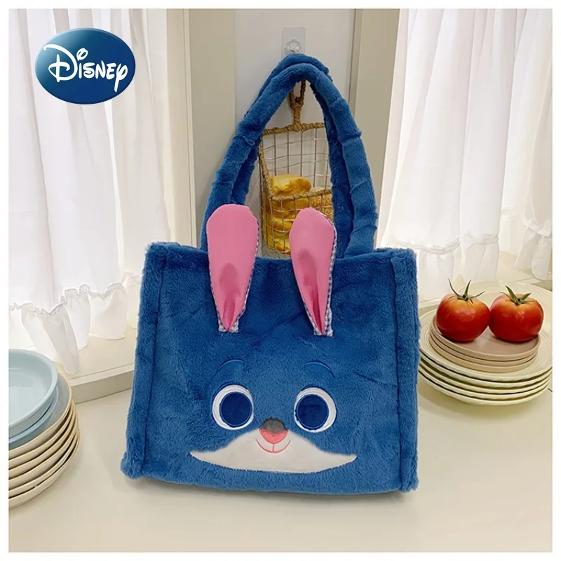 

Disney Judy New Women's Plush Handbag Cartoon Large Capacity Women's Plush Shoulder Bag Fashionable Storage Casual Women's Bag