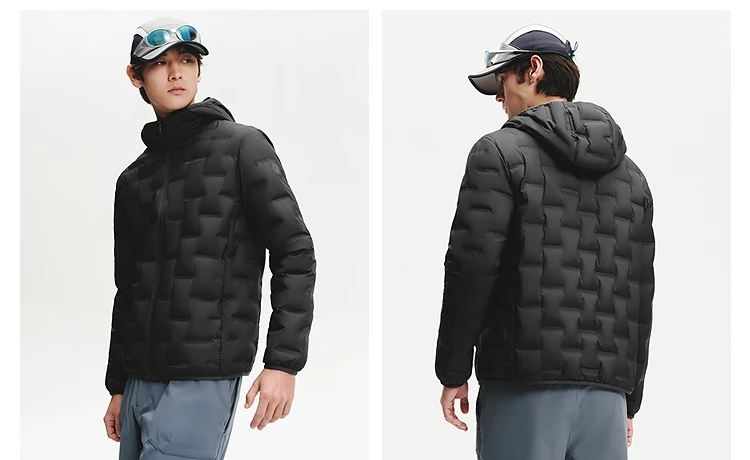 BOSIDENG Men's Hooded Lightweight down Jacket Warm Zipper Casual Winter Outerwear Coat for Outdoor