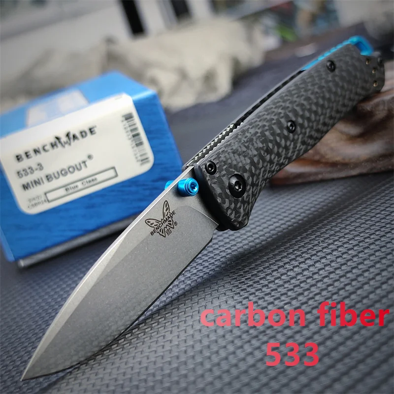 Carbon Fiber Mini Bugout BM 533/535s Pocket Folding Knife S90V Blade Handles Outdoors Tactical Defense Survival Tools Gift Knife