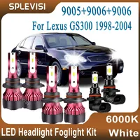 Combo LED Headlight Kit Hi Low Beam Foglight For Lexus GS300 1998 1999 2000 2001 2002 2003 2004 For LEXUS LS400 1998 1999 2000