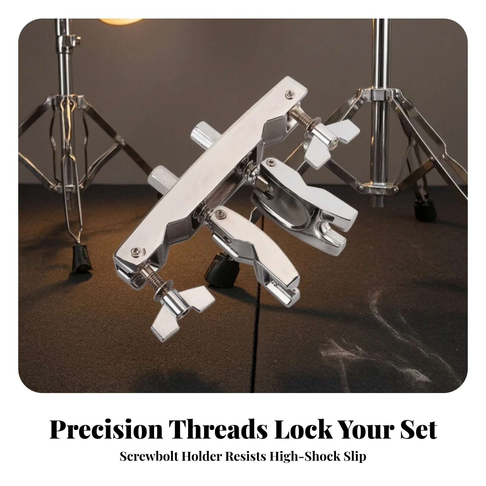 Drum Multi-Clamp Slim Drum Rack Clamp Fixed Connector Sturdy Hardware Stable for Drummers, Live Performances, Rehearsals