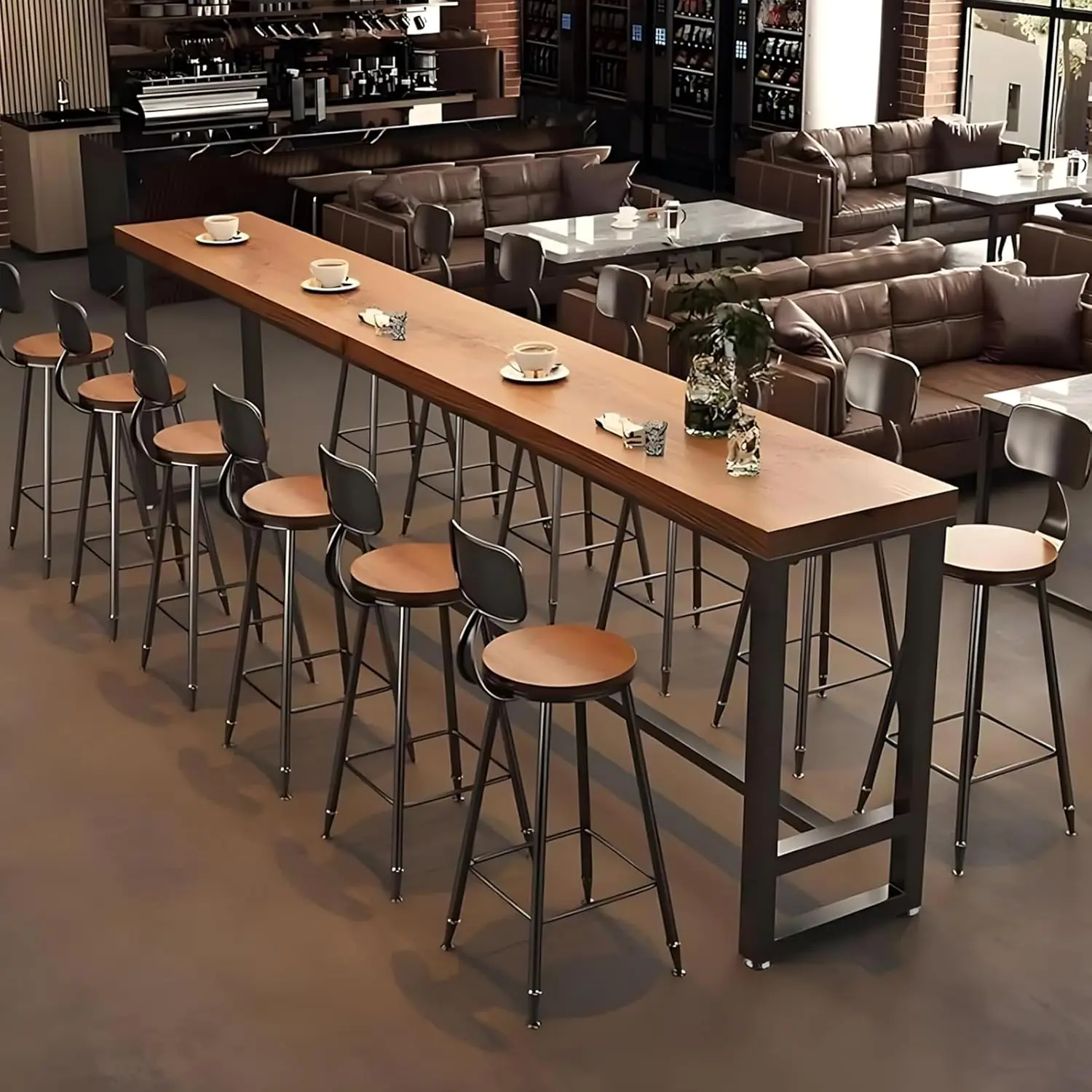 

Барный стол из массива дерева, 120 см, промышленный стиль, прямоугольный, для кухни, кафе, на заказ