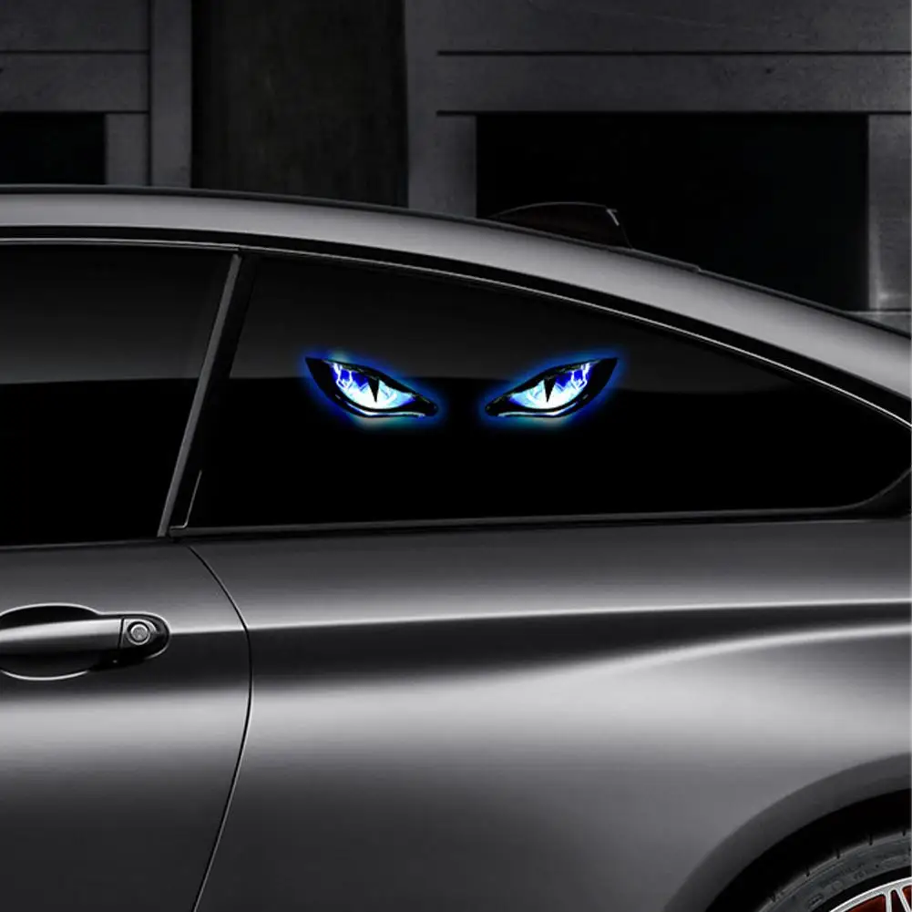 LED Devil Eyes Solar Warning Light With Suction Cup Installation Auto Anti-Theft Warning Light With Light Sensing Function