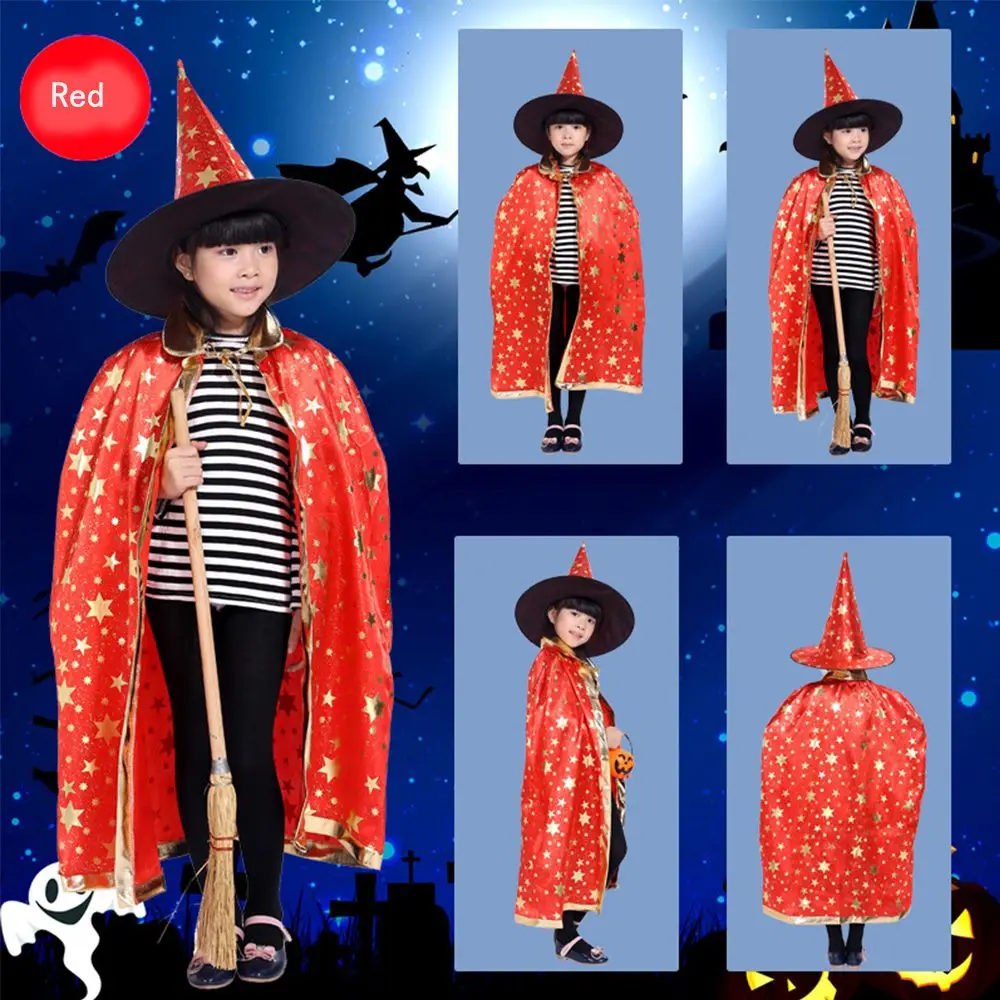 Caps Halloween Cosplay Children Stars Hats Stars Cloak Halloween Cloak Cosplay Cloak Show Costumes Performance Costumes