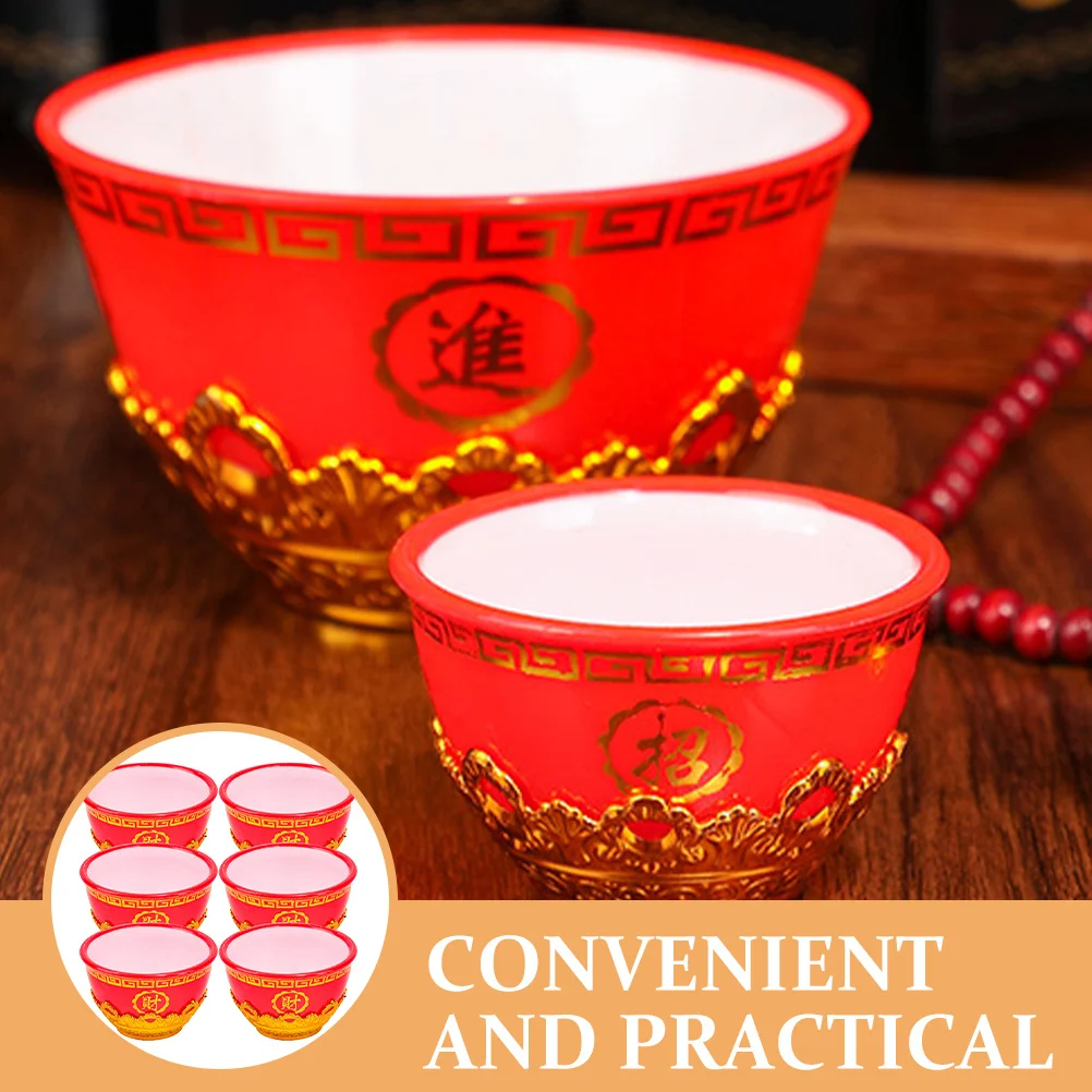 6 قطعة كوب تقديم المياه كوب عبادة دقيق للاستخدام في المعبد وديكور المنزل سطح أملس مصقول متعدد الوظائف