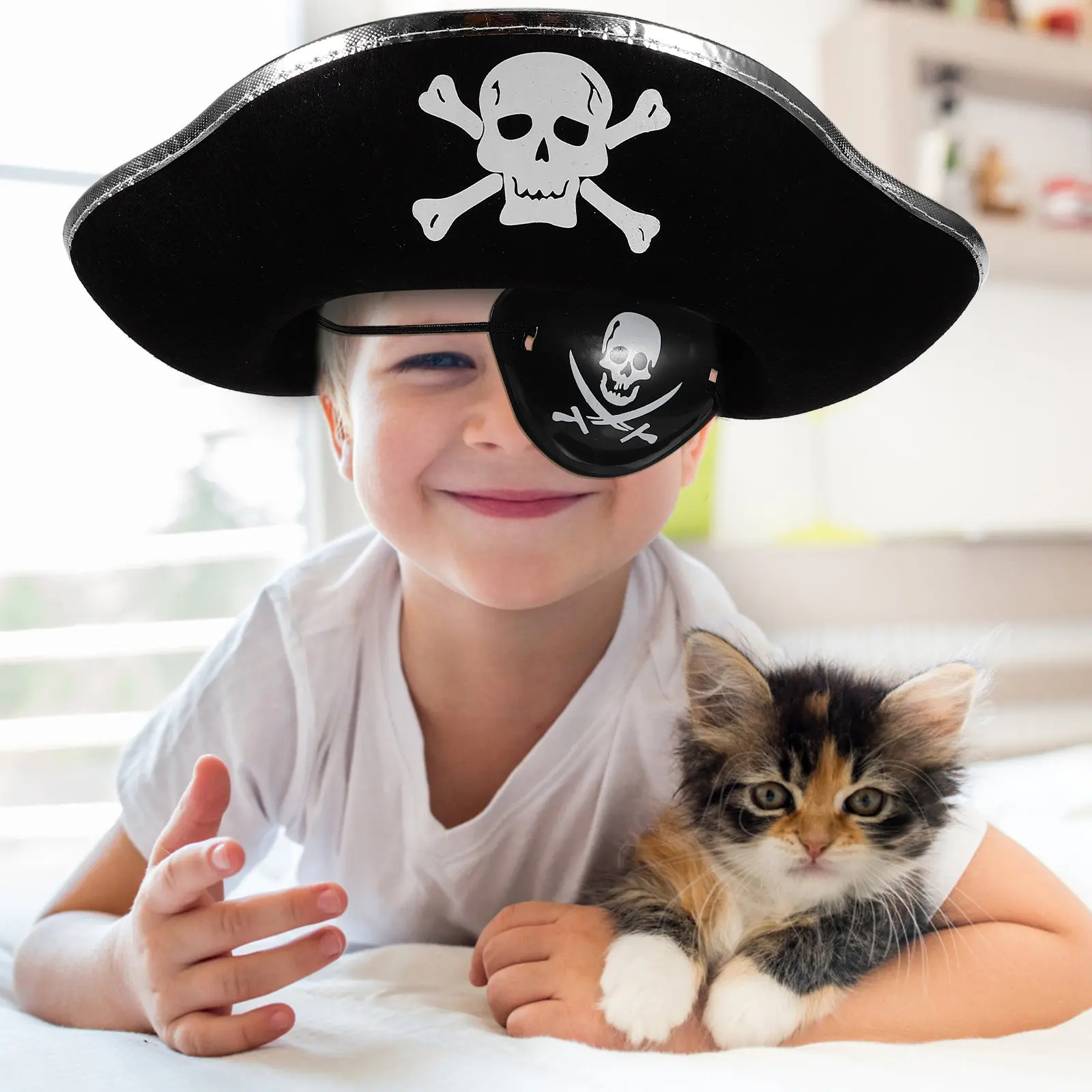 3Pcs Halloween Pirate Suit Safe Caribbean Costume Accessory Set Party Cosplay Pirate Costume Set Cosplay Props Suit