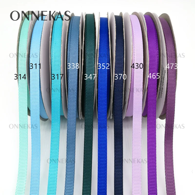 100Yards Solid Colour Grosgrain Ribbon 6mm 1/4“ High Quality 100% Polyester Grosgrain Ribbon Tapes Multi Colors 196 Options