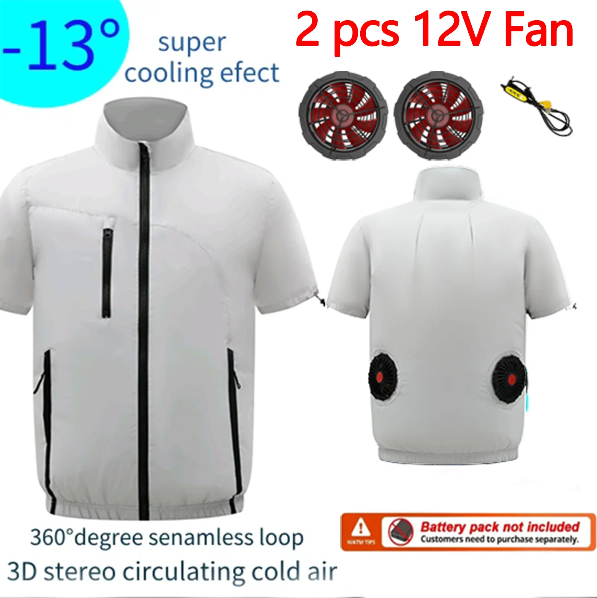 Summer Cooling Fan Jacket Air Conditioning Suit Unisex High Temperature Workwear For Construction Welding Workshop