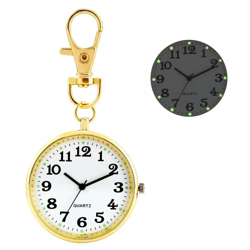 Luminous kwarcowe zegarki kieszonkowe moda pielęgniarka zegarek kieszonkowy brelok zegar z baterią cyfry arabskie Dial reloj de bolsillo