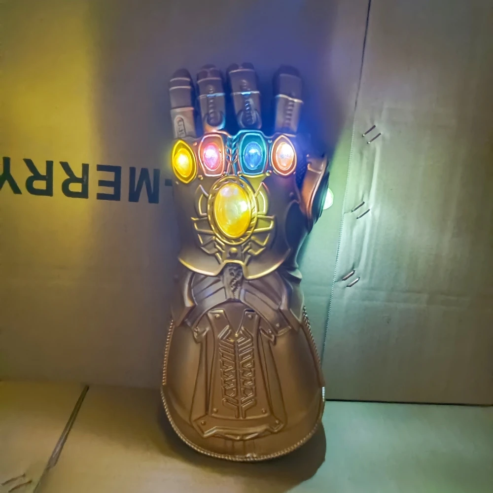 Thanos Infinity Gauntlet Superhero Fancy Dress Party Cosplay Costume Accessories Adult LED Glow Props