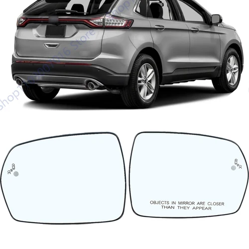 Lente de cristal para espejo retrovisor de coche, para Ford Edge 2015 2016 2017 2018 con punto ciego, lente de repuesto de EE. UU., cristal de espejo calefactable lateral