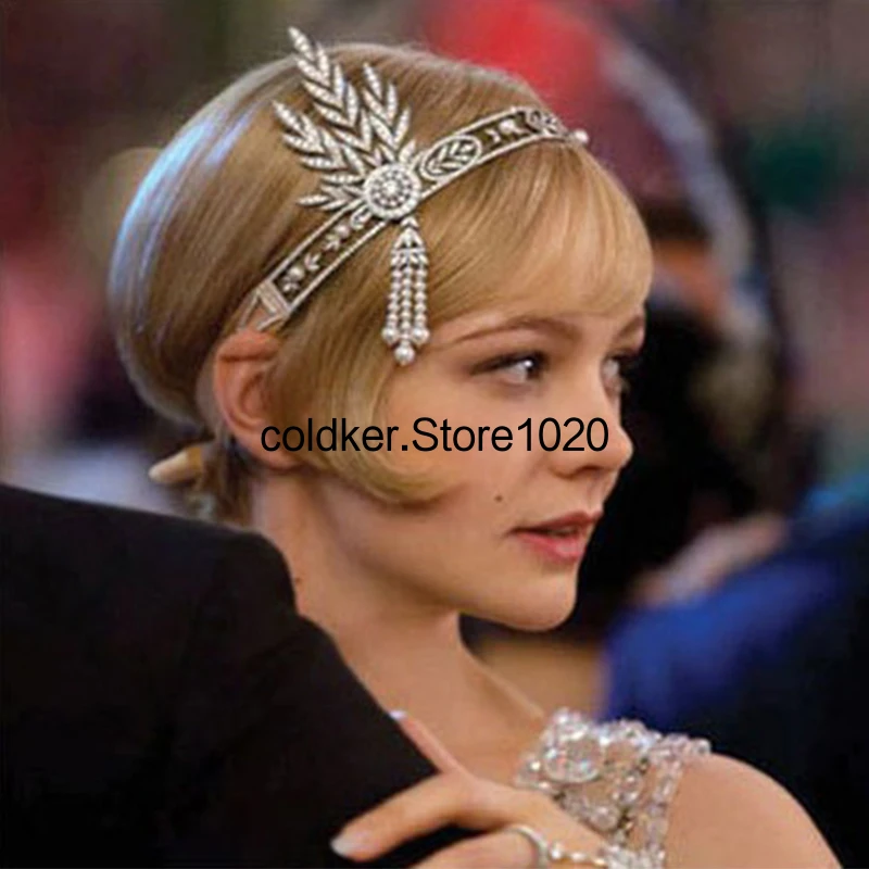 1920s Vintage Elegant Pearl Headband Art Deco Flapper Great Gatsby Party Women Bridal Headpiece Cosplay Costume Hair Accessories