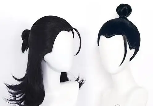 Anime Suguru Geto Cosplay Wig Long Black Wig Heat Resistant Synthetic Hair Party Wigs