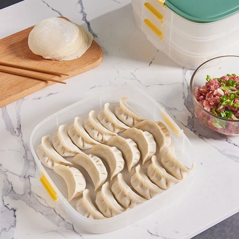 Single Layer Dumpling Quick-Freeze Box Household Dumpling Tray Refrigerator Freeze Wonton Fresh-Keeping Storage Box