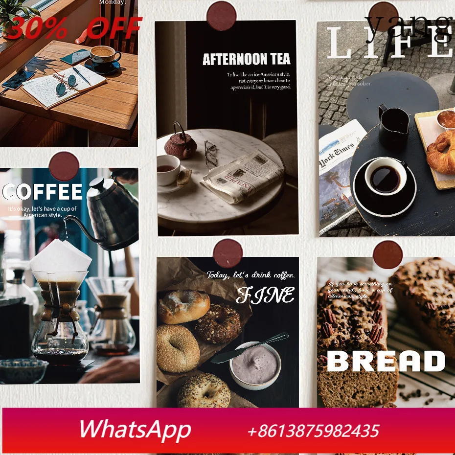 CX 10 small museum time postcard creative ins style coffee shop decoration hand book material